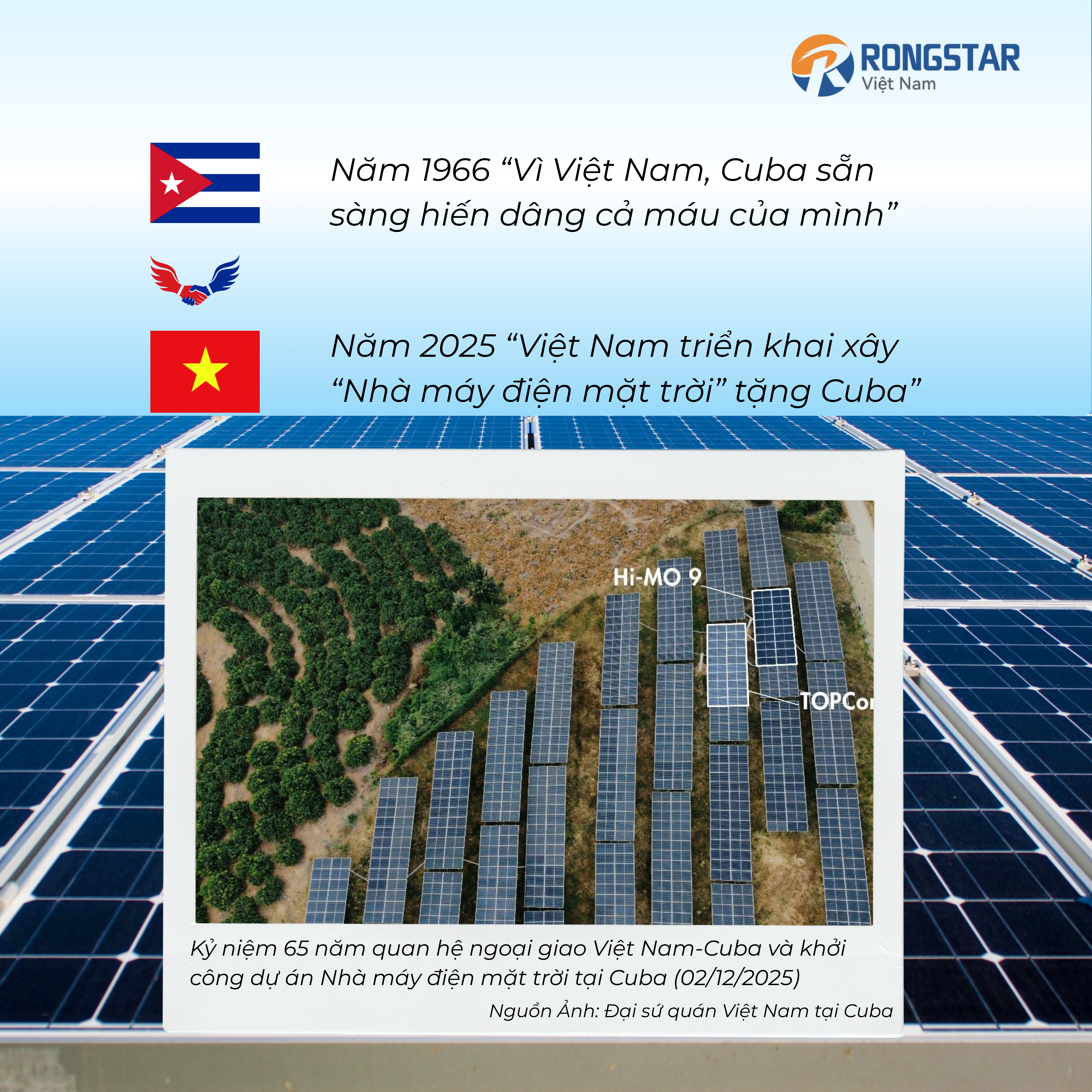 Việt Nam – Cuba: Thắp sáng tình hữu nghị! Việt Nam tặng Cuba công trình điện mặt trời